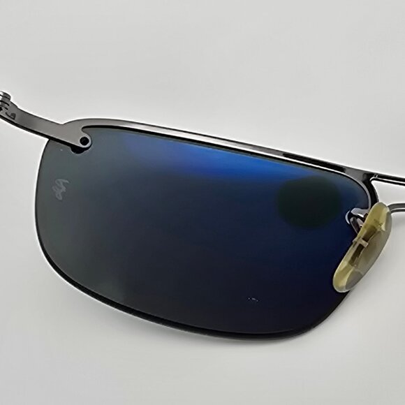 Ray-Ban RB3156 004/9A Top Square Gunmetal Polarized Green Aviator Sunglasses - Picture 9 of 16